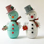 PATCH NYC Frosty Snowman with Vintage Poinsettia Figurine & Gift Box