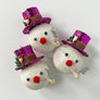 PATCH NYC Magenta Top Hat Snowman Paper Mache Ornament