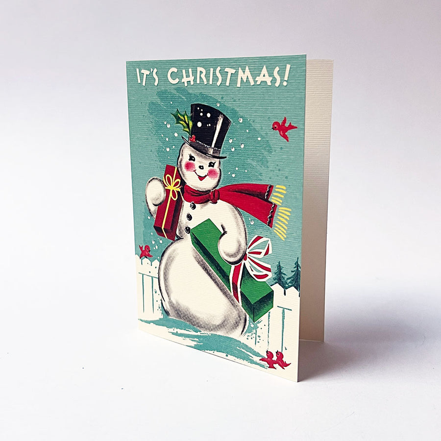 Holiday Notecard Set: Snowman with Gifts