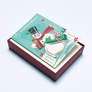 Holiday Notecard Set: Snowman with Gifts