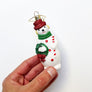 Snowman with a Wreath Glass Ornament