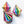 Rainbow Stripes Wide Glass Ornament