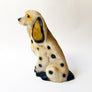 Vintage Chalkware Seated Spotted Dog Figurine Bank