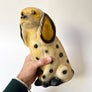 Vintage Chalkware Seated Spotted Dog Figurine Bank