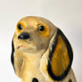 Vintage Chalkware Seated Spotted Dog Figurine Bank