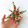 Tinsel Starburst Glass Ornament Green