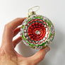 Starburst Globe Glass Ornament Green