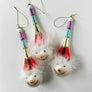 Snowman with Rainbow Hat Glass Ornament