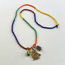 Color Block Beaded Necklace with Tall Ship Charm