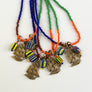 Color Block Beaded Necklace with Tall Ship Charm