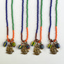 Color Block Beaded Necklace with Tall Ship Charm