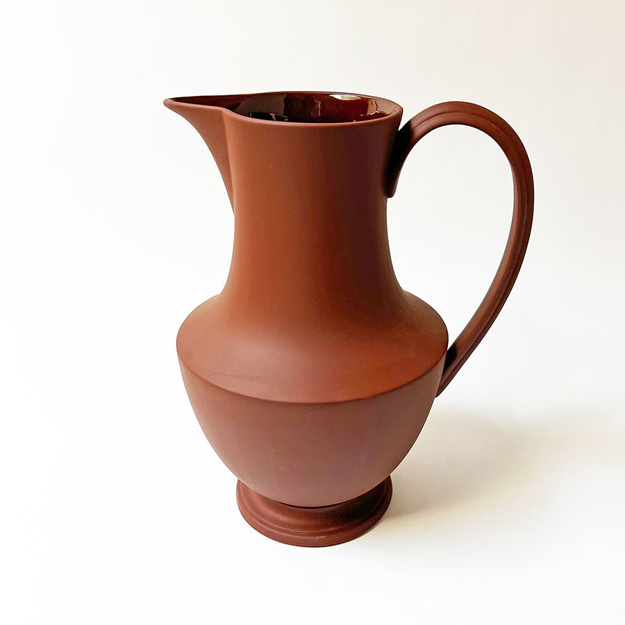 Large Footed Ceramic Pitcher Deep Spice