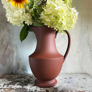 Large Footed Ceramic Pitcher Deep Spice