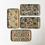 Vintage Floral Pattern Paper Mache Trays Made in Japan (assorted set of 4)