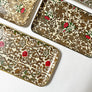 Vintage Floral Pattern Paper Mache Trays Made in Japan (assorted set of 4)