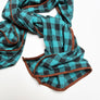 Teal & Black Check Flannel Scarf