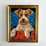 Vintage Dog Portraits - Original Paintings on Board in Gold Tone Frames (Pair)