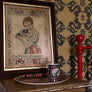 The Child's Amusement - Original Victorian Needlework in Vintage Frame