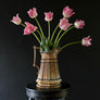 Vintage Ironstone Large Striped Pitcher