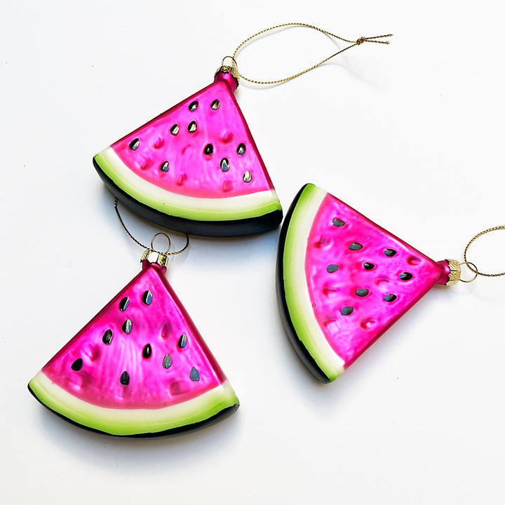 Watermelon Slice Glass Ornament