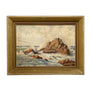Waves and Rocks - Original Painting on Board in Frame