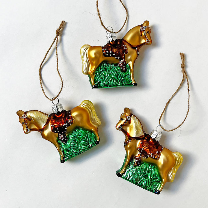 Western Horse Glass Ornament