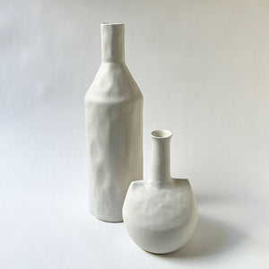 Tall Bottle Ceramic Vase Chalk