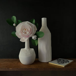 Tall Bottle Ceramic Vase Chalk