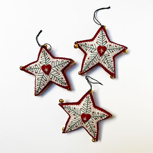 Stitched and Beaded Felt Holiday Star Ornament