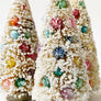 Sparkle White Bristle Tree with Yellow Pom Pom: Large