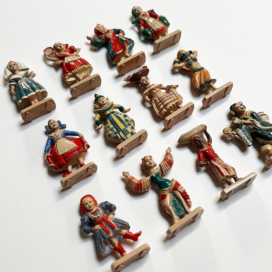 Vintage Hand-Painted Small Figurines of the World (Set of 12)