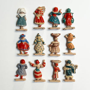 Vintage Hand-Painted Small Figurines of the World (Set of 12)