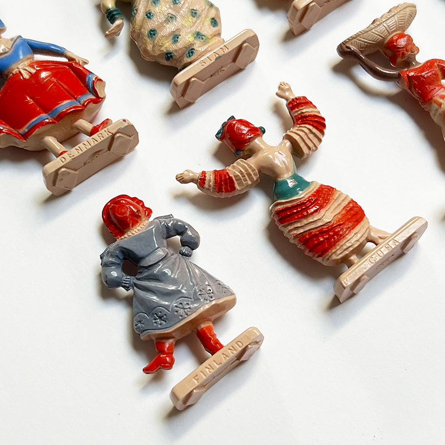 Vintage Hand-Painted Small Figurines of the World (Set of 12)