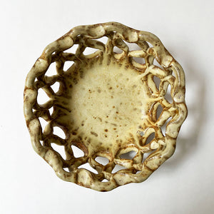 Vintage Open Weave Studio Pottery Bowl