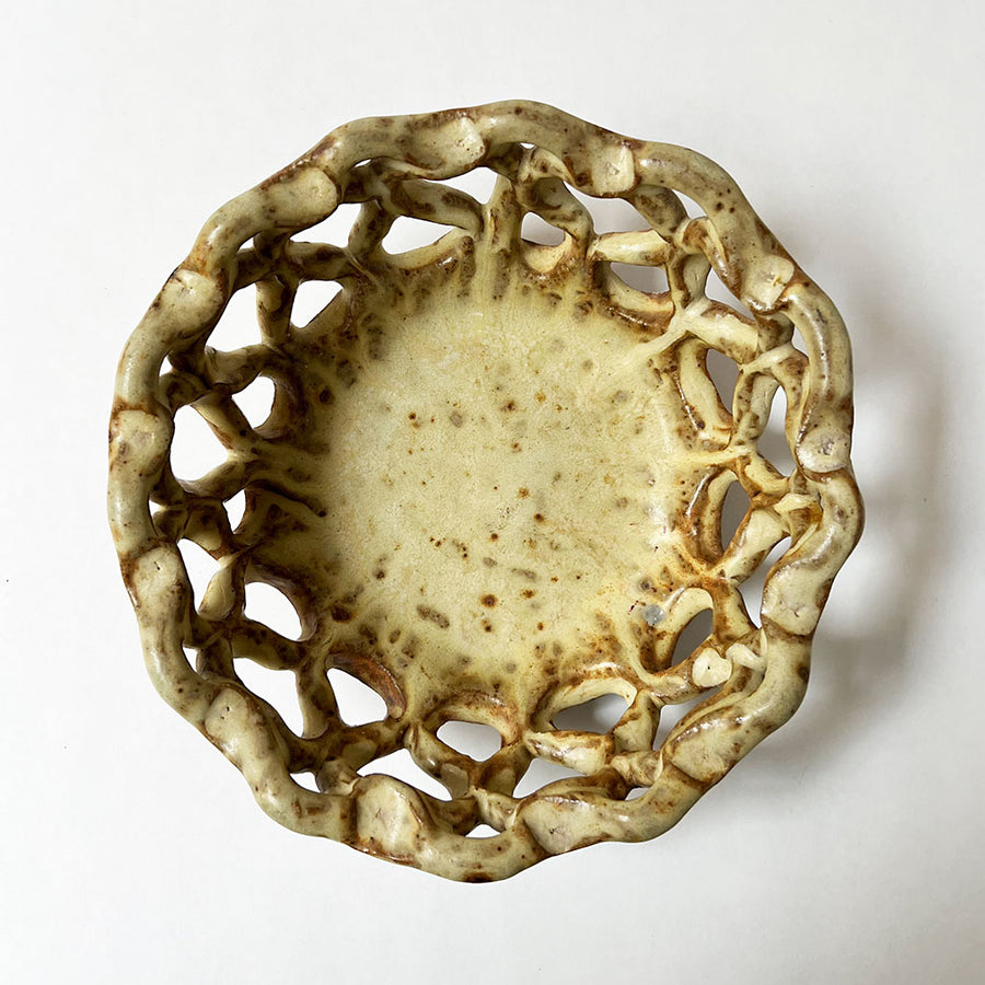 Vintage Open Weave Studio Pottery Bowl