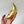 Rosy Cheek Crescent Moon Man Gold Glass Ornament