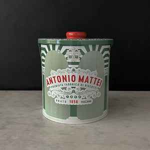 Antonio Mattei Almond Biscotti Special Edition Red & Green Tin Canister