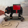 Vintage Painted Elephant on Wheels Cigarette Dispenser