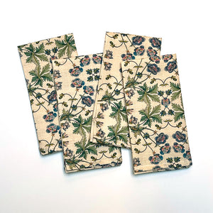 PATCH NYC Blue Poppies Linen Napkins (Set of 4)