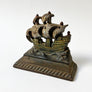 Vintage Spanish Galleon Ship Cast Iron Bookend/ Doorstop