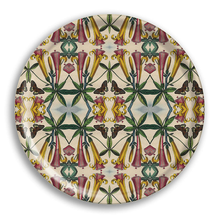 PATCH NYC Yellow Trumpet Flower Round Tray
