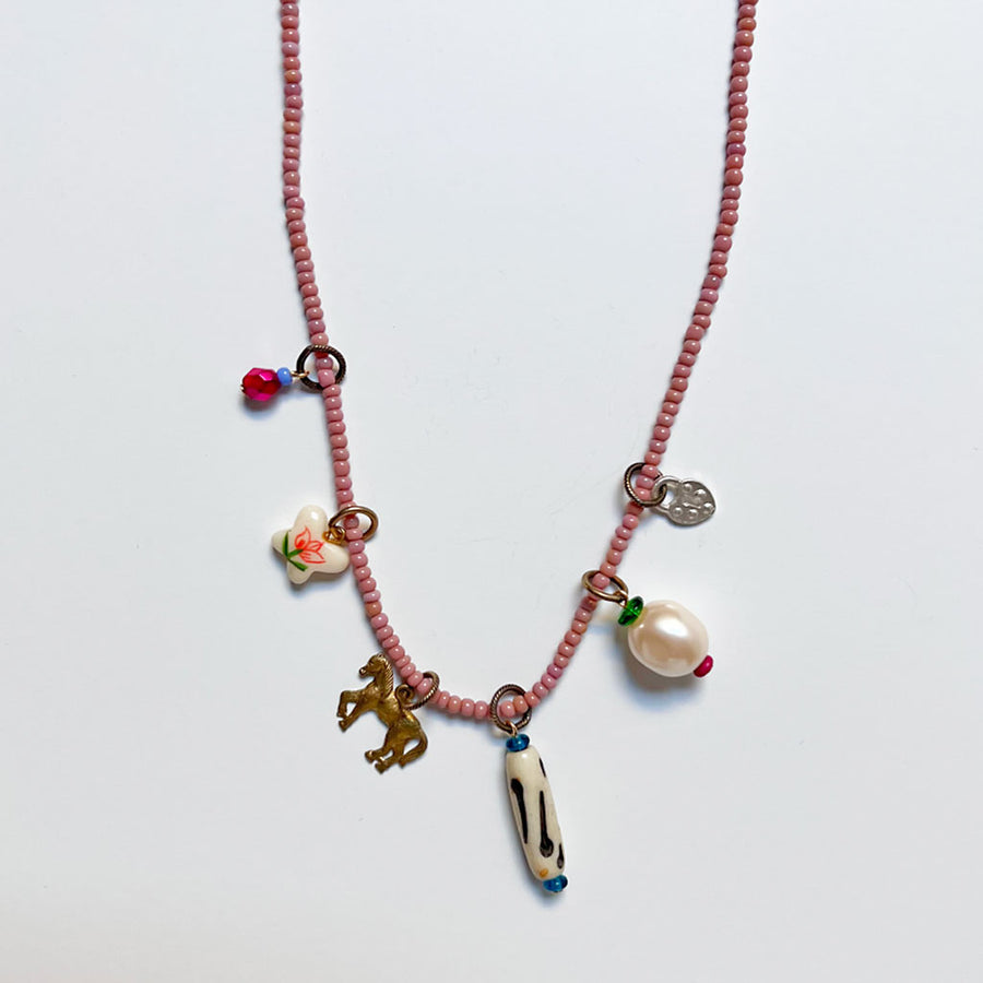 Collage Necklace: Rose Pink
