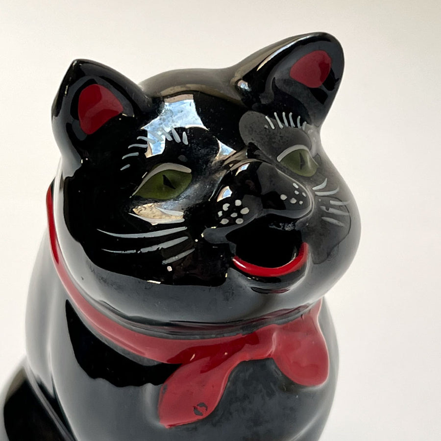 Vintage Black Cat Ceramic Small Pitcher