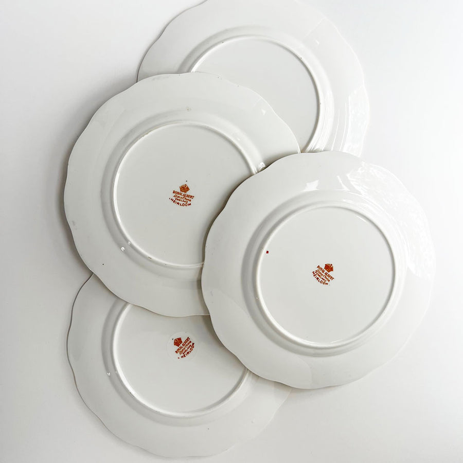 Vintage Royal Albert Heirloom Medium Plates Made in England (Set of 4)