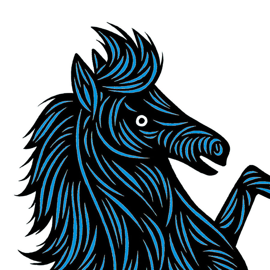 Don Carney Wild Horse Cobalt Art Print