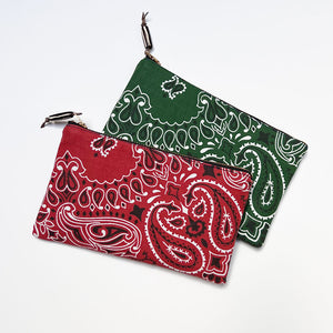 Medium Bandana Pouch: Classic Red or Forest Green