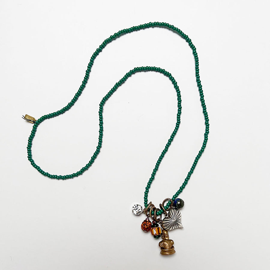 Collage Necklace: Emerald Green