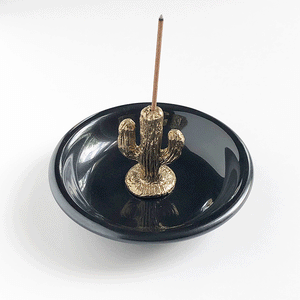PATCH NYC Cactus Solid Brass Incense Burner