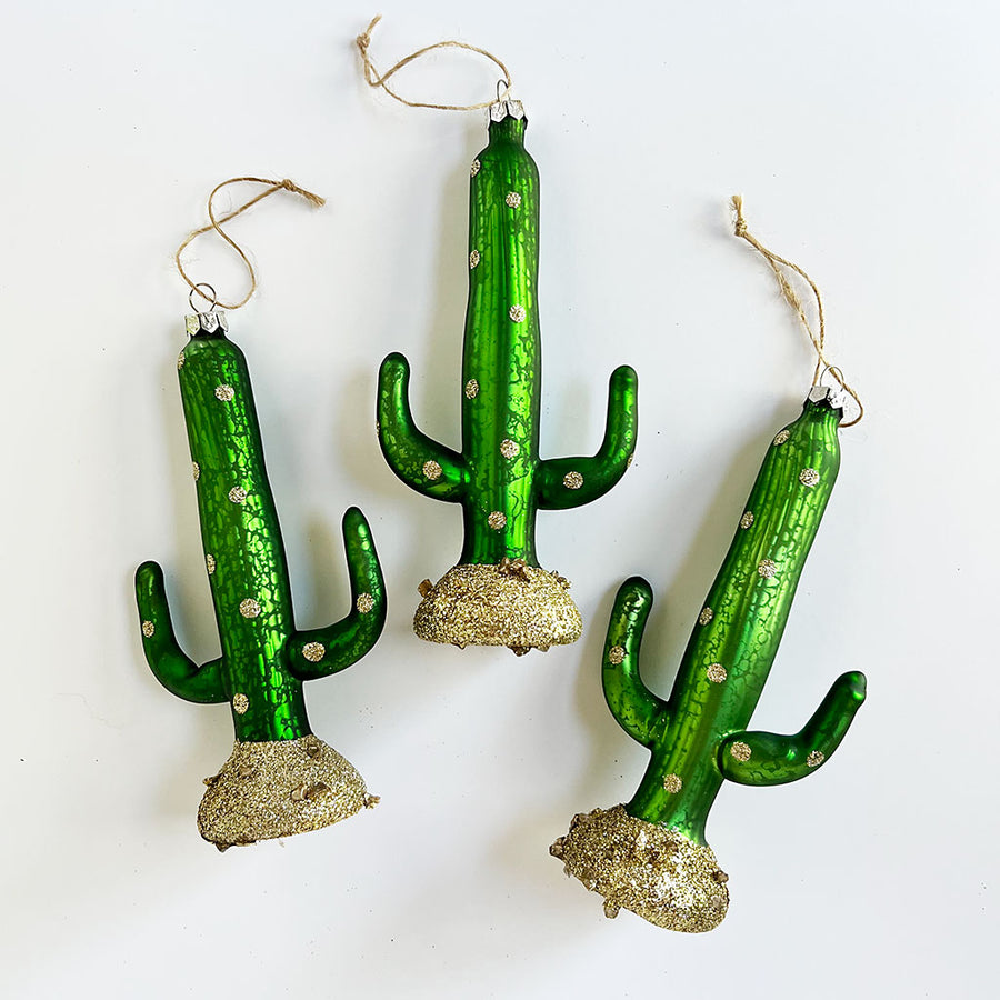 Large Cactus Glass Ornament
