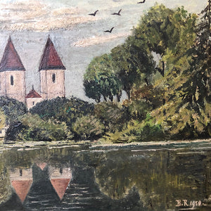Original Nova Scotia Landscape Painting on Board Vintage Art